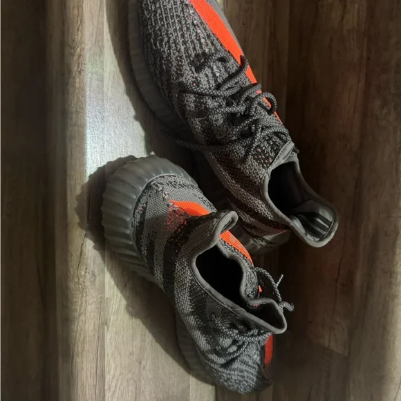 Adidas Kids Gray and Orange Sneakers display picture 3